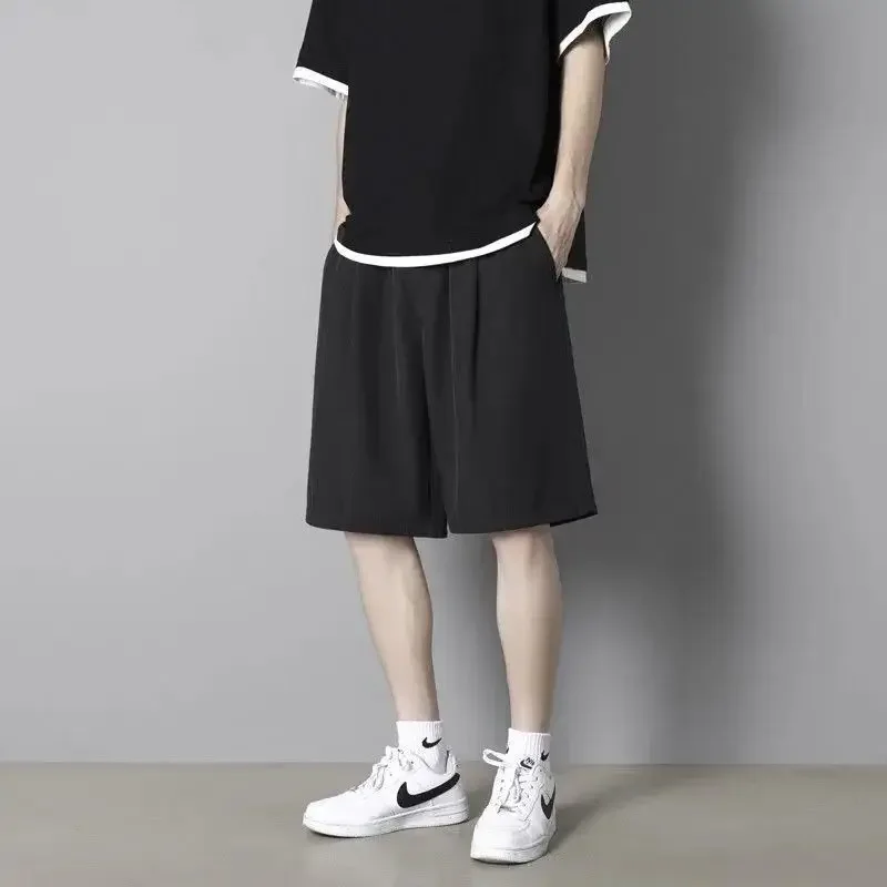 Shorts Summer Fat and Plus Size Ice Silk Thin 5-inch Pants for Men Quick-drying Casual Loose Sports Mid-rise Pants