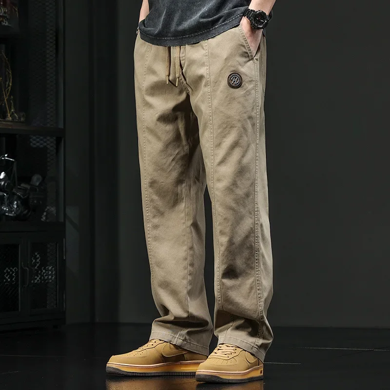 High Street Vintage Straight Tooling Pants Spring and Autumn Men's All-match Outer Wear Pants Summer Thin Fashionable Casual Pants