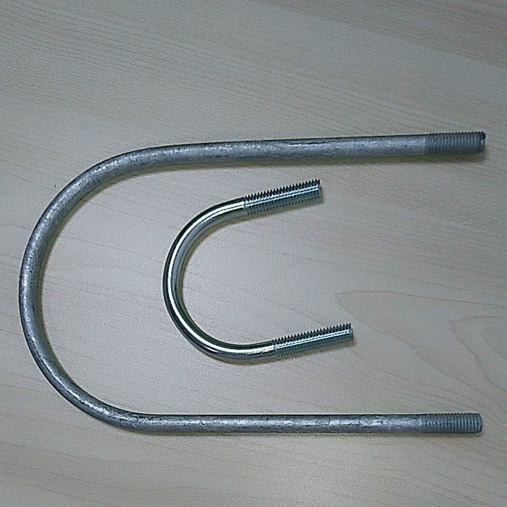 3/8"16 X 2" X 7" Zinc Plated Square Bend Ubolt With 2 Nuts & Washers