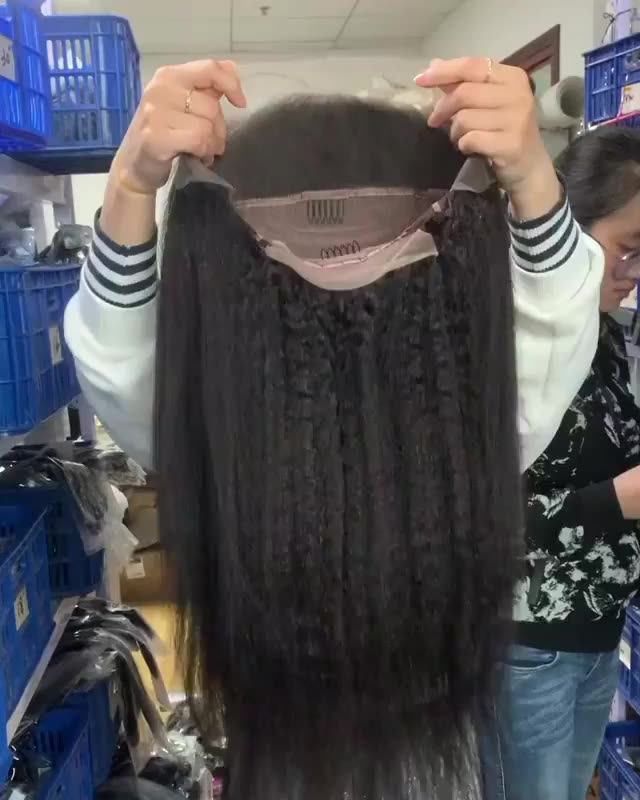 Uniky Kinky Straight Wig Vendors Brazilian Hair Afro Glueless Wigs