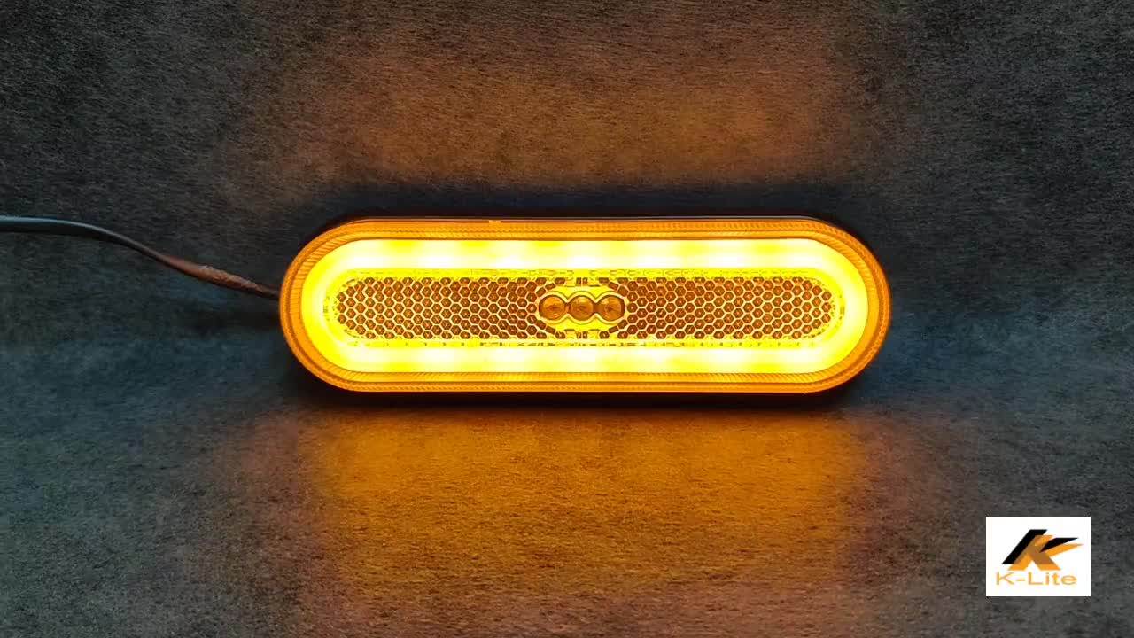 12v 24v Oval Neon Trailer Lights Side Marker Dual Color Led Truck