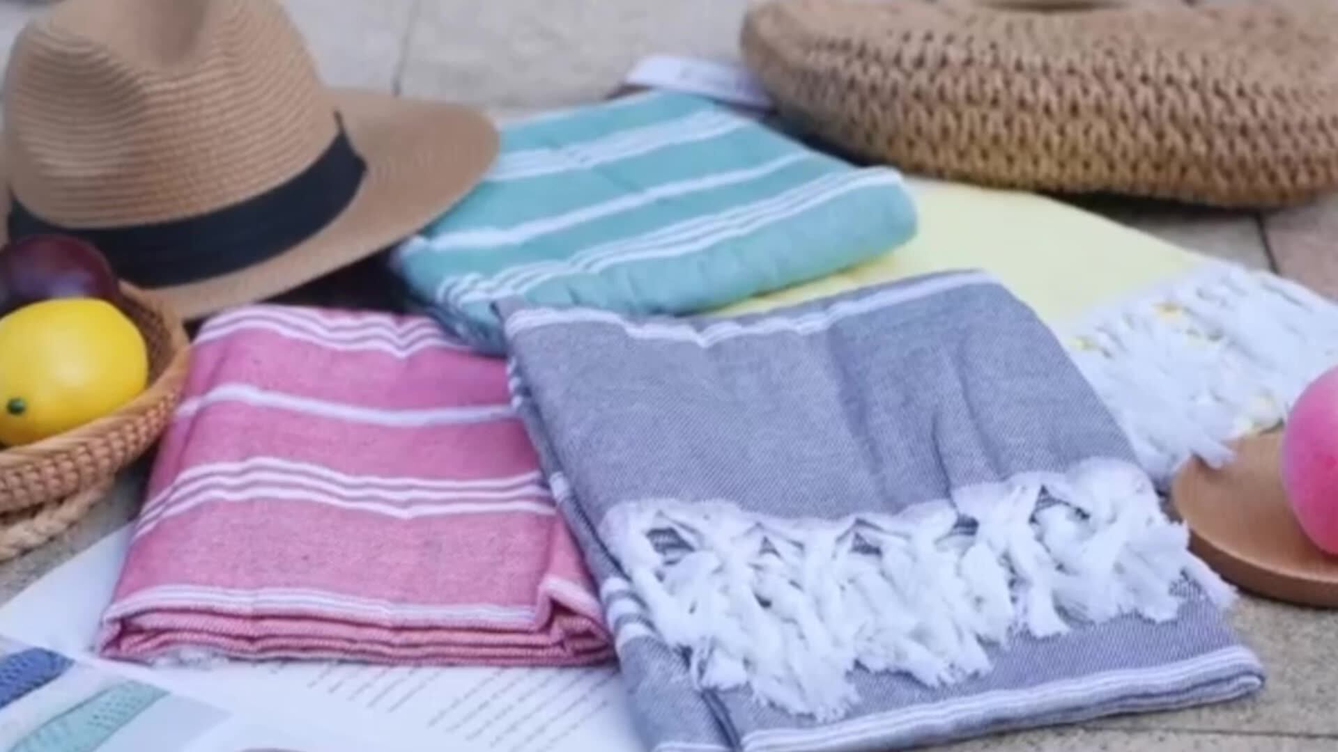 Wholesale High Quality Custom Logo Printed Cotton Beach Towels With