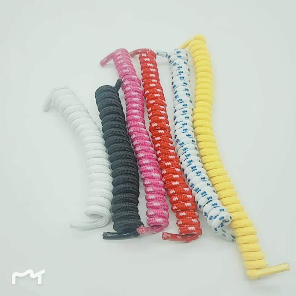 Bulk Color Fabulous Round Spiral Spring Sheolace Easy Tie Laces Buy Spiral Spring Shoelace