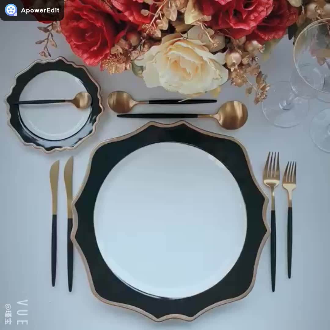 Dubai Gold Ceramic Dinnerware Wedding Plates Set Buy Porcelain