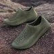 Men's Shoes Outdoor Summer New Thick-soled Breathable Sea-driving Shoes Red Foot Skin-sticking Non-slip Beach Wading Shoes for Men