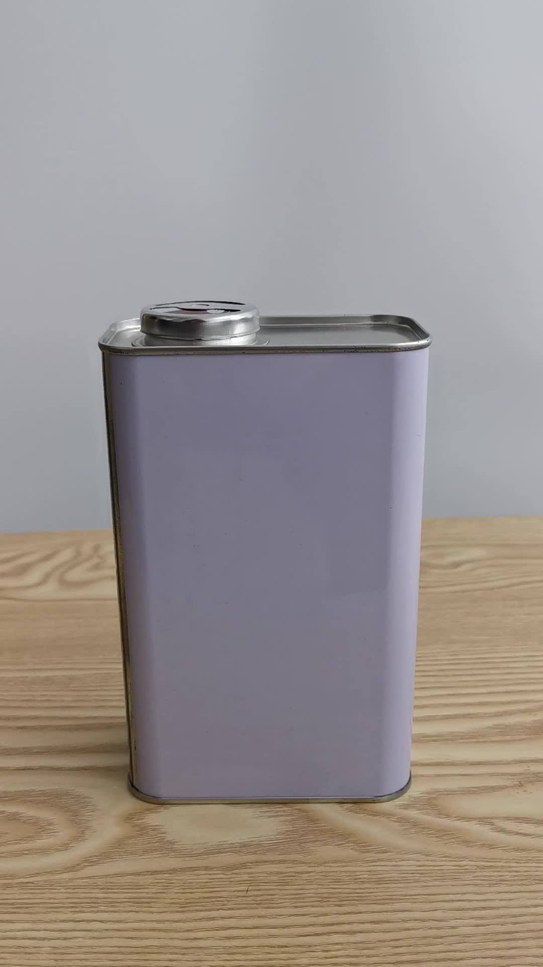 Factory Direct Sale 1l Rectangle Metal Jerry Tin Can With Pressure Cap