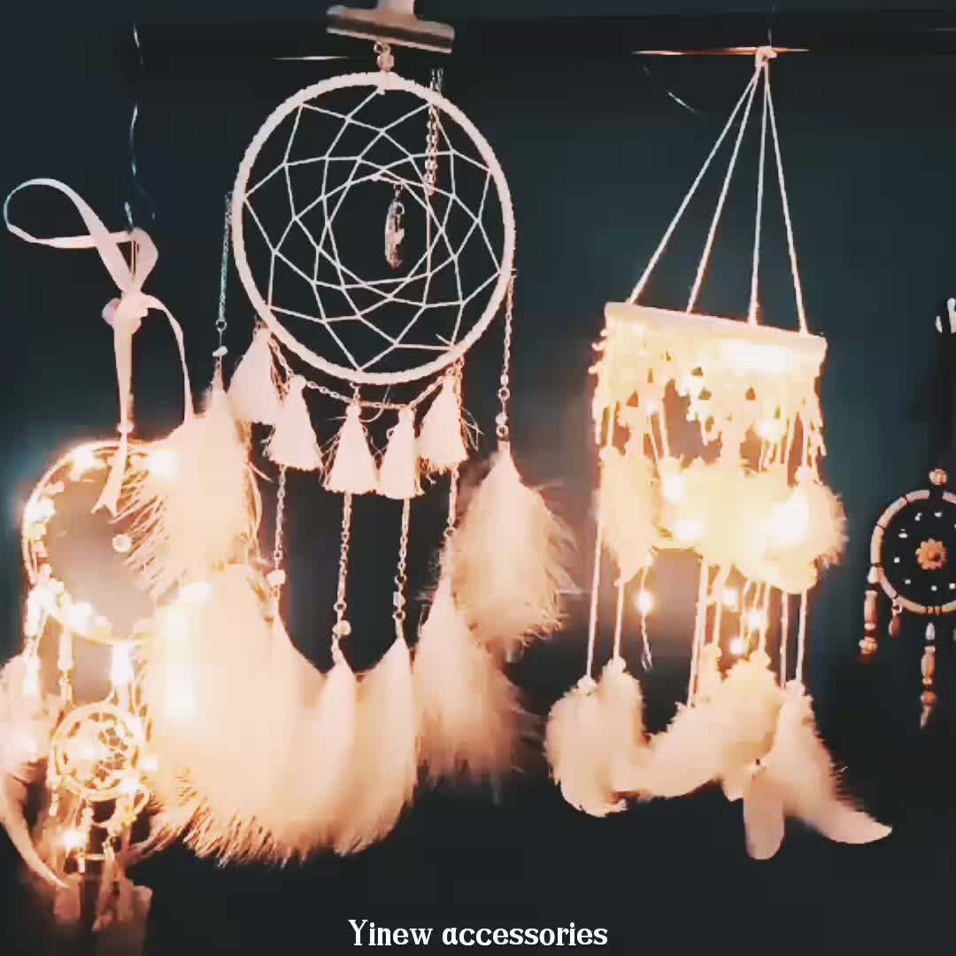 Wholesale Metal Hoop Feather Dream Catchers For Wedding Macrame Wall