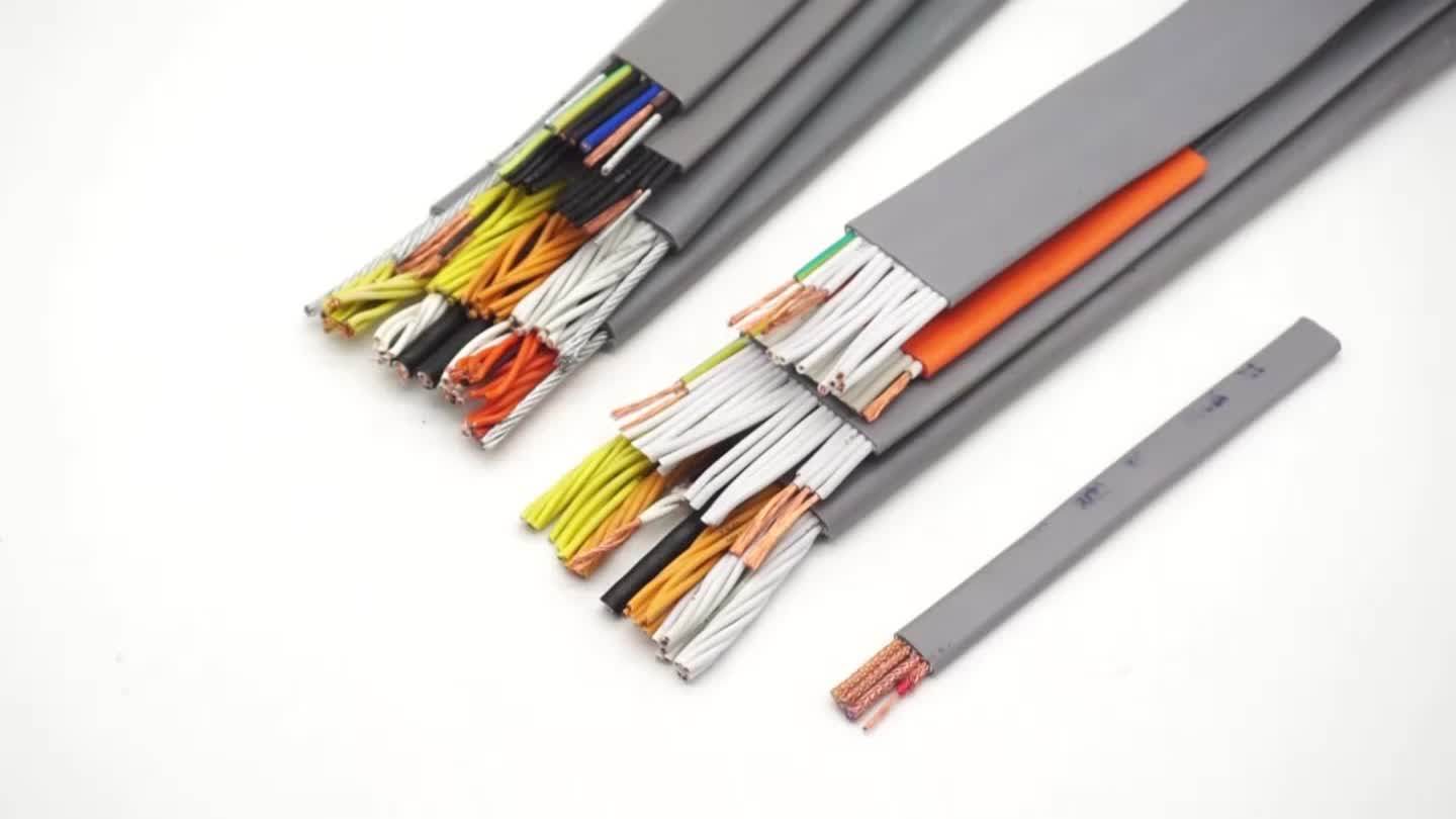 Flat Flexible Cables Tvvb 14 Core 1mm2 Multicore Flexible Pvc Sheath