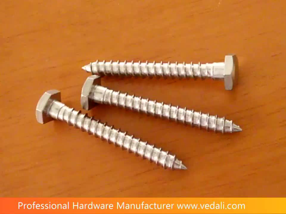 Hex Head Wood Screws Stainless Steel Standard Fastener Asme B18.2.1 1/4