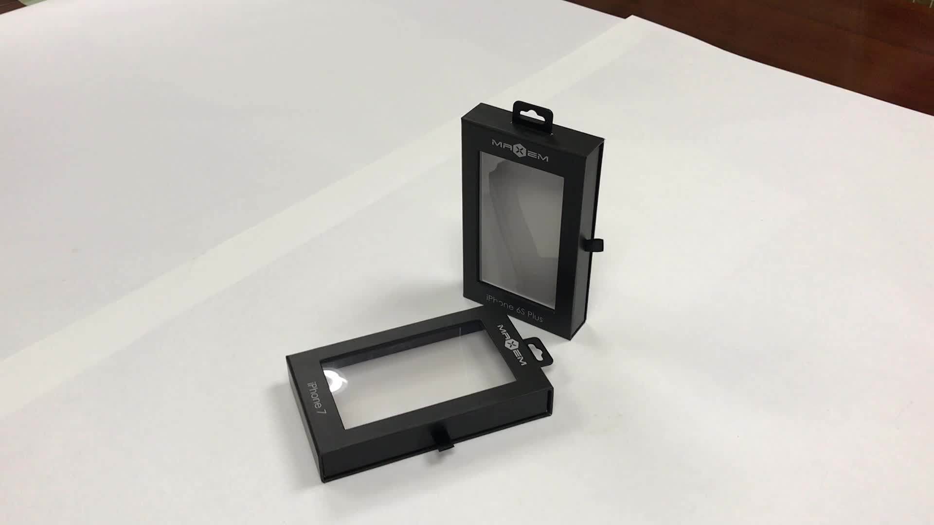 Custom Phone Case Drawer Cardboard Gift Box With Pvc Window Buy Phone