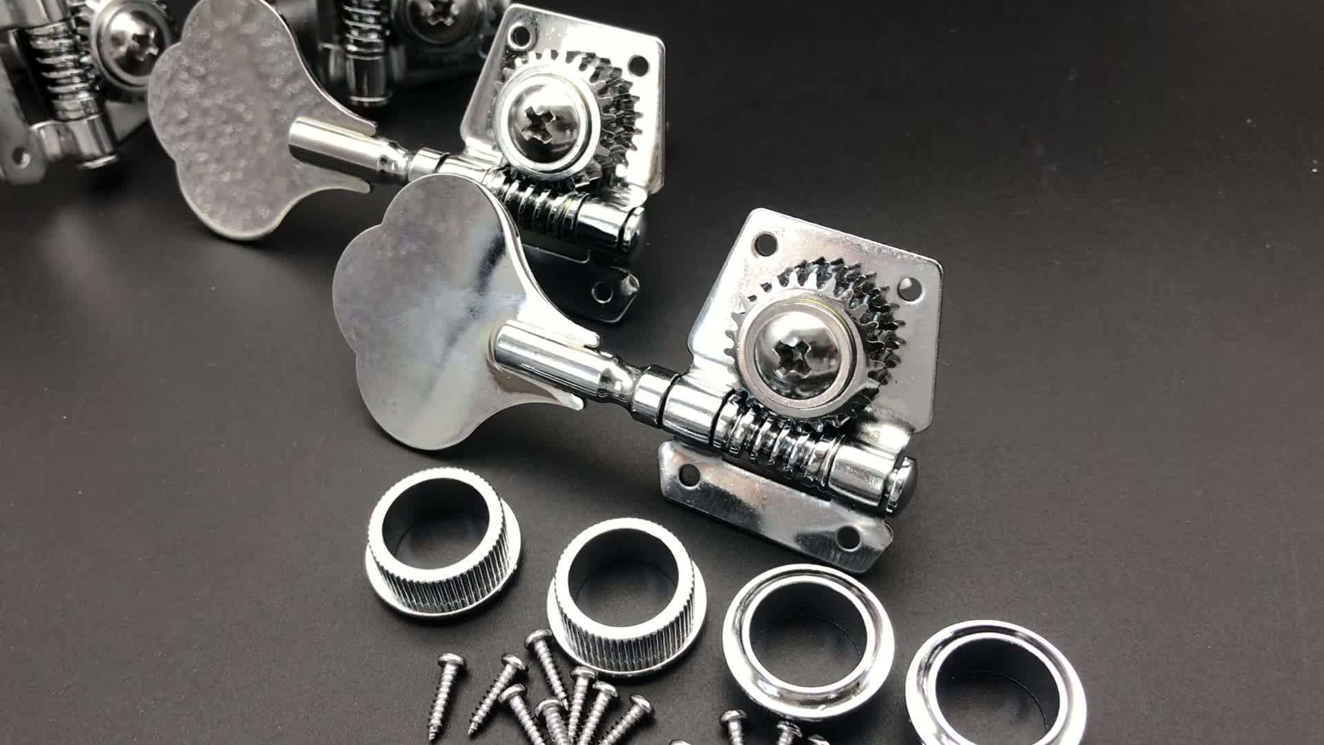 4 Chevilles Mécaniques Basse Électrique Tête Prune - Tuners Guitare Basse 4 Droites
