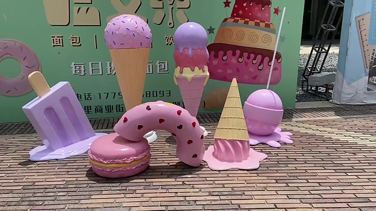 Hot Sale Giant Ice Cream Cone Display/melted Ice Cream Cone Props/ice