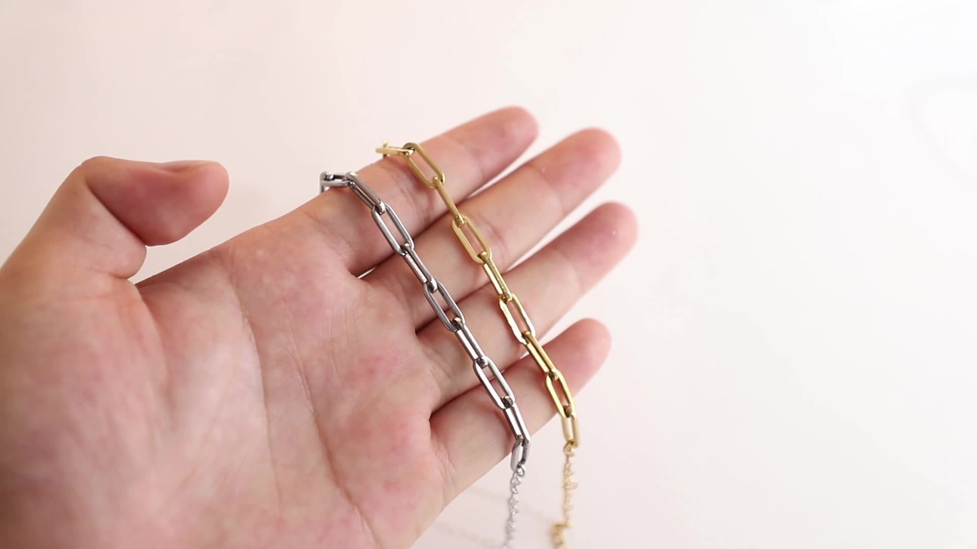 Wholesale Custom Pvd 18k Gold Plated Stainless Steel Flat Paper Clip