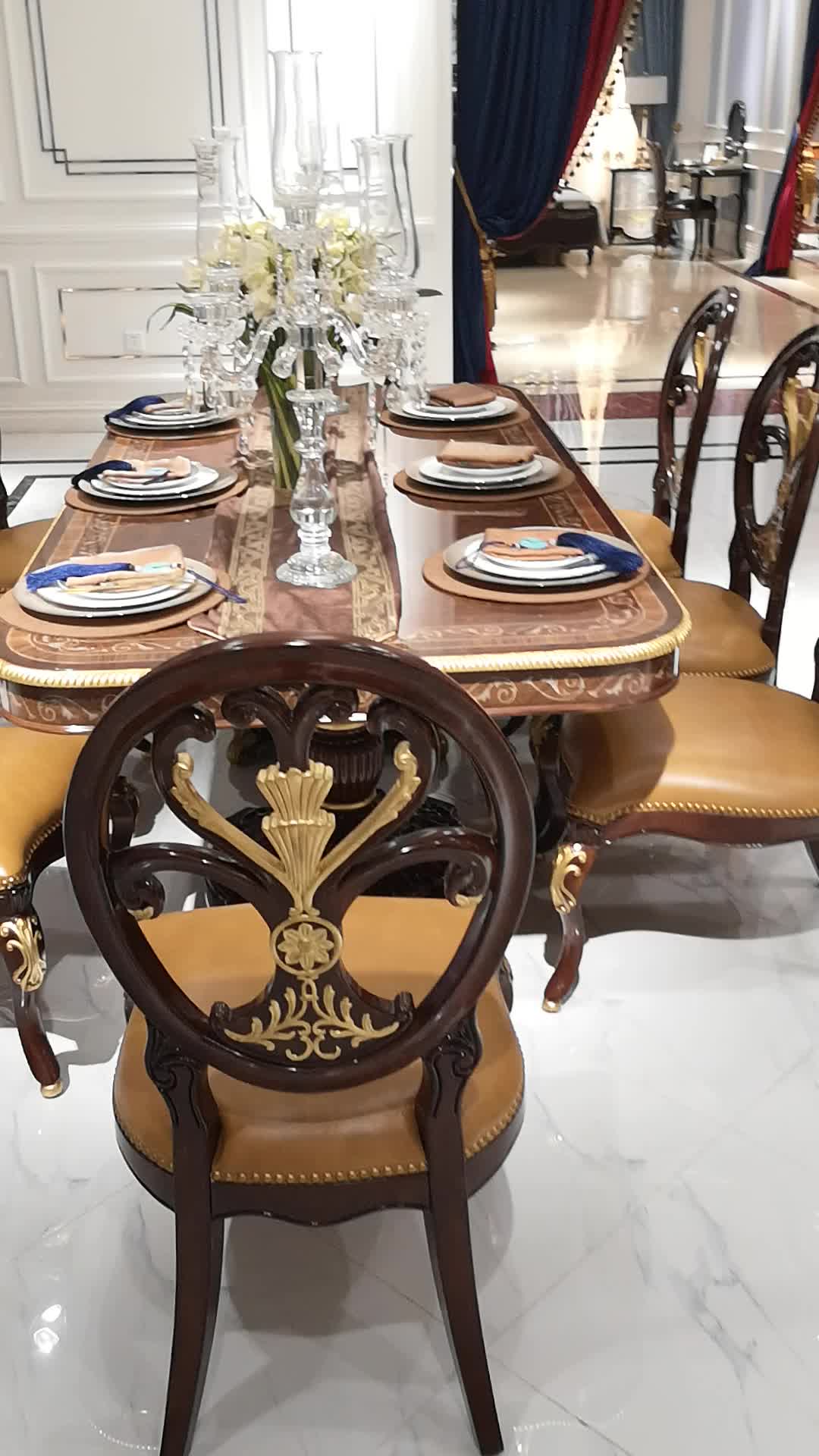 Luxury Baroque Solid Wood Rectangular Dining Table,10 ...