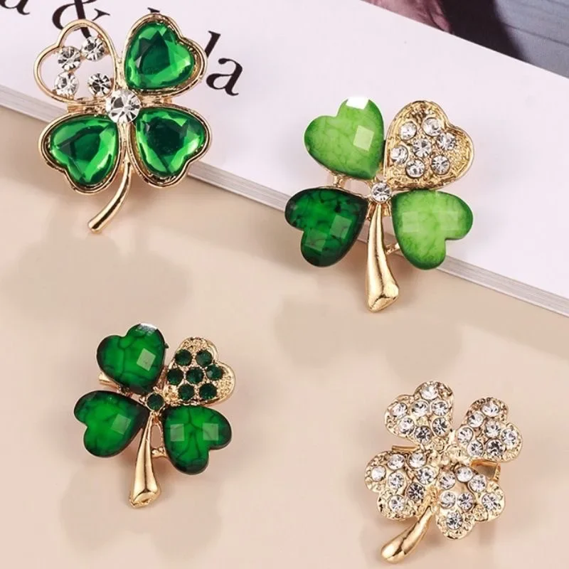 Explosive exquisite bright four leaf brooch high sense corsage temperament all-match suit cardigan cheongsam pin accessories gift