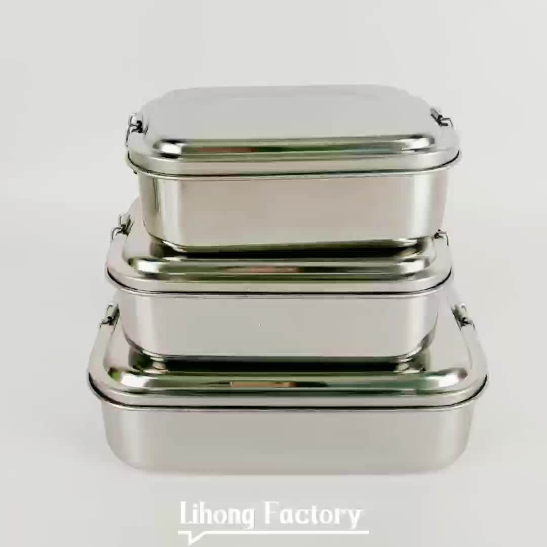 Factory Rectangle Korean Leakproof Lunch Box 304 Stainless Steel