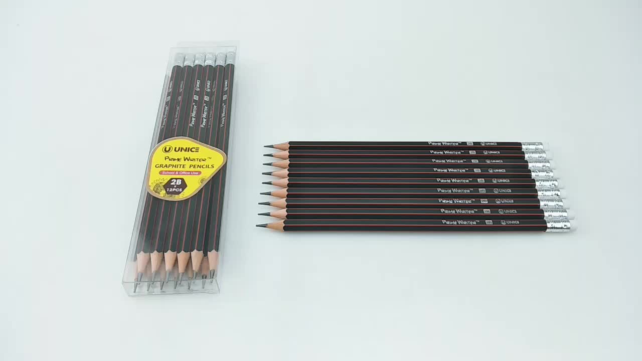 Oem Order 12pcs Black Lead Pencil In Color Box,Standard Pencil 2b Grade