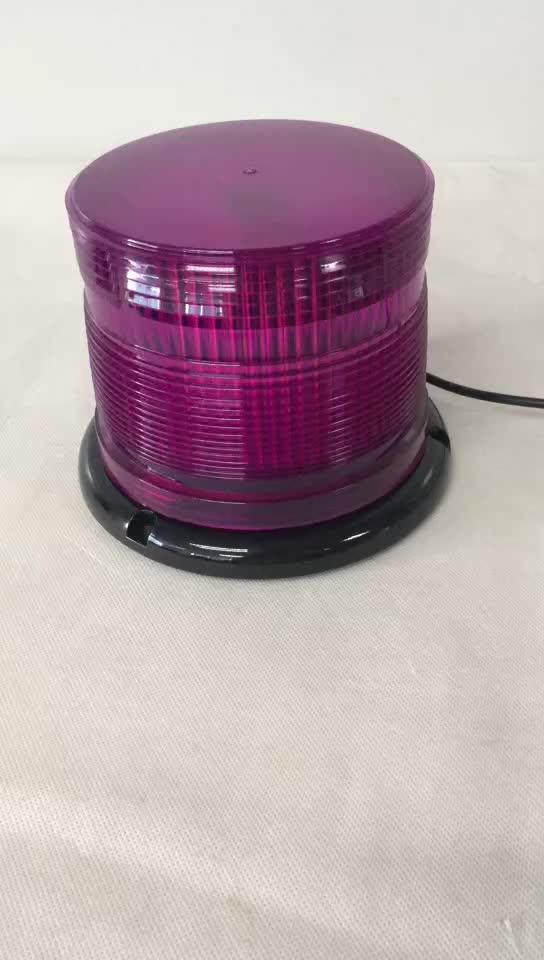 Dc12v 24v 60w Rotating Strobe Led Beacon Light Purple For Car Truck