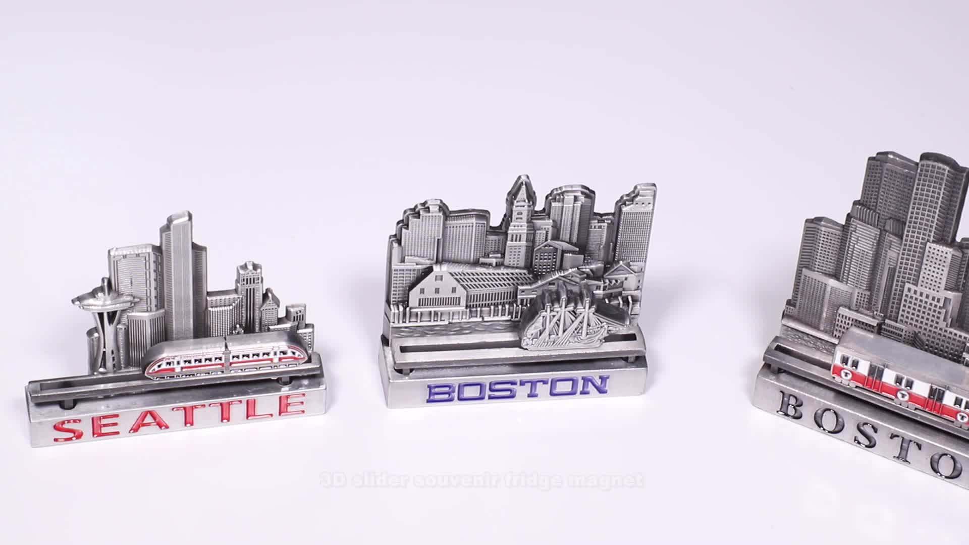 Usa Boston City Paul Revere With Flag Tourist Souvenir 3d Fridge