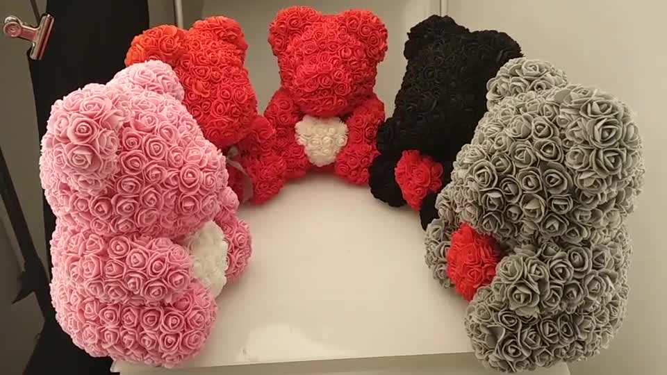 Hot Selling Rose Bear Handmade Diy Teddy Bear Rose Flower ...