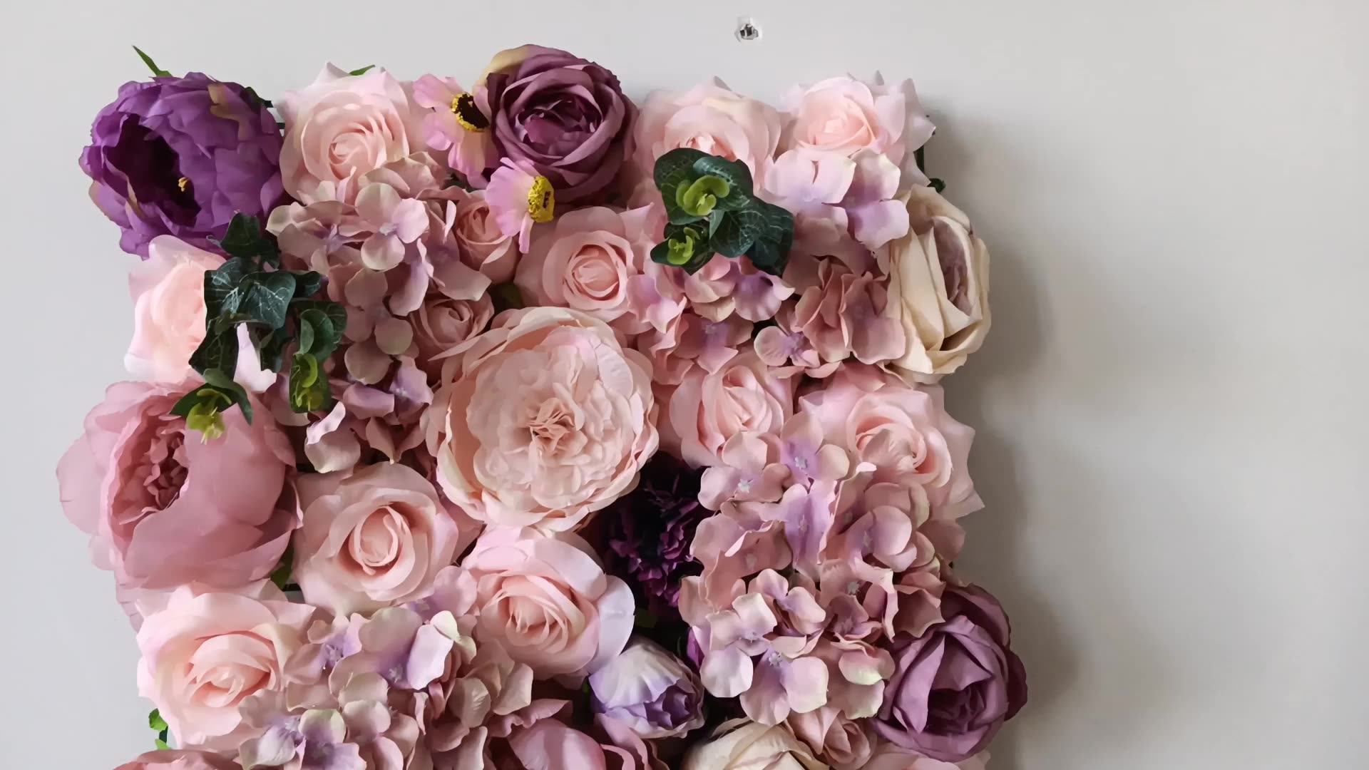 L0237 Purple Flower Wall Backdrop Wedding Decor Artificial Silk Rose