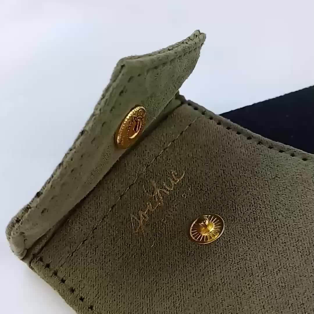 Wholesale Custom Small Suede Button Jewelry Pouch With Flap Buy