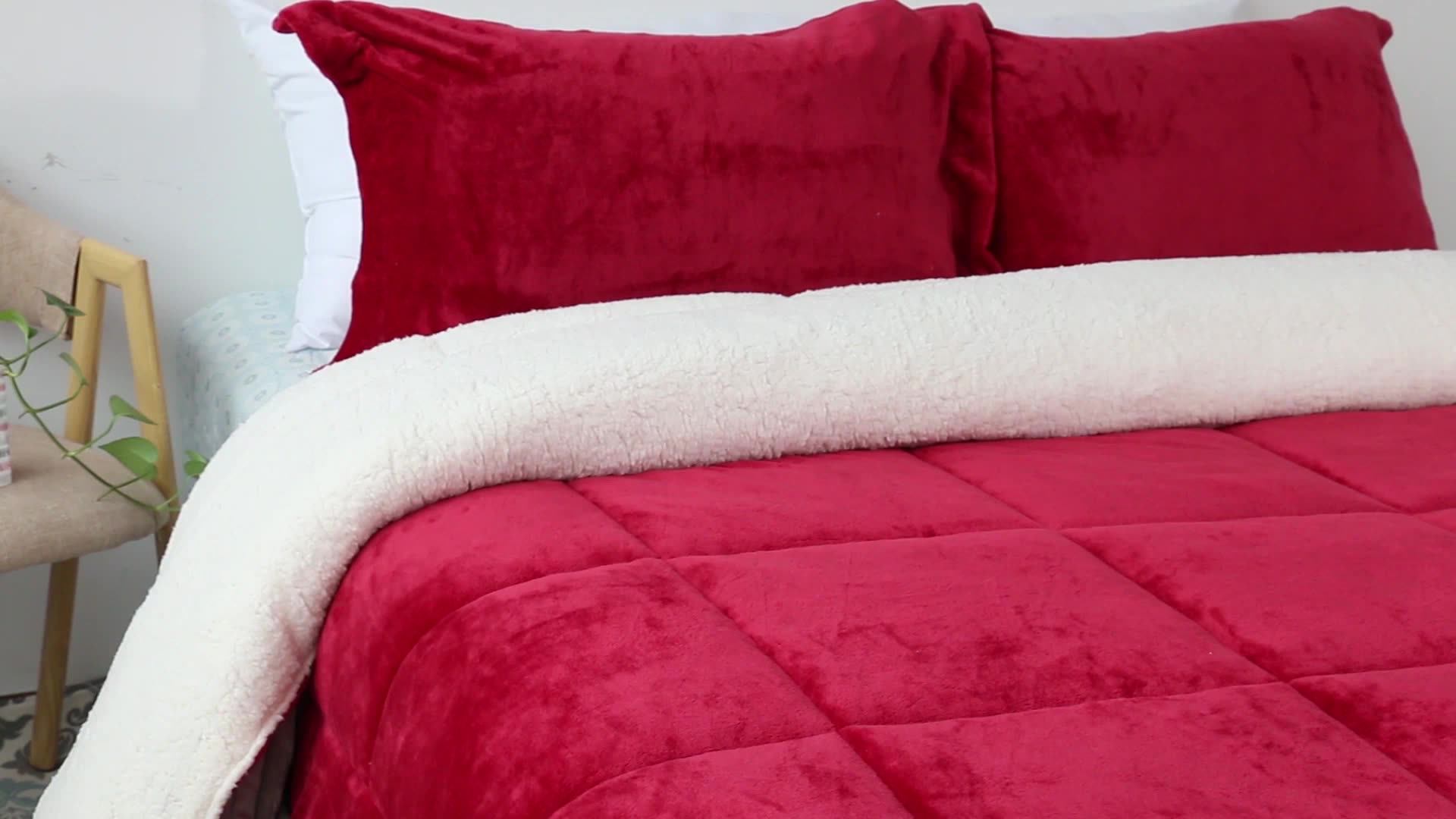 Fleece Blanket King Size,3 Pieces Sherpa Blanket Super Soft Warm