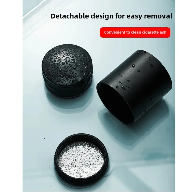 2023 car car metal ashtray metal ashtray with light automatic light aluminum alloy car ashtray