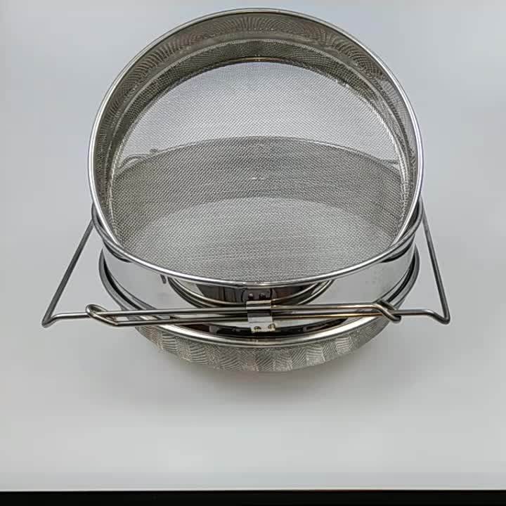 Food Grade 304 Double Sieve Stainless Steel Bucket Top Honey Strainer