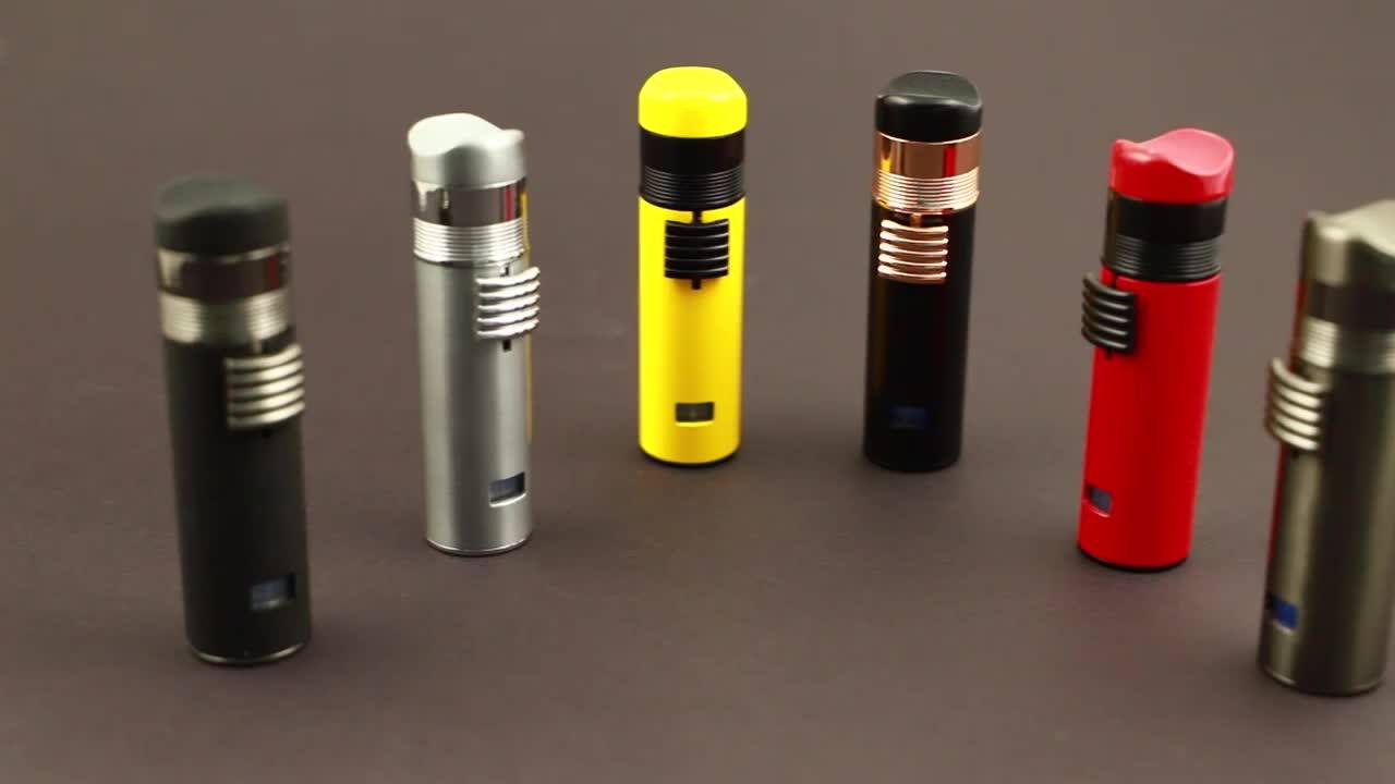Table Cigar Stand Luxury 3 Flame Butane Gas Jet Flame Torch Oem Cigar
