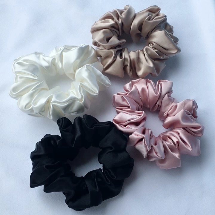 Hair Ties Accessories Chloven Satin Bobbles Elastic 22mm Luxurious Silk