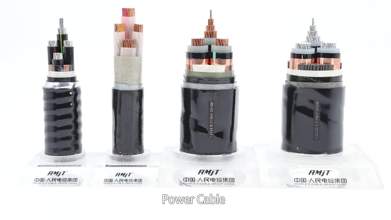 100kv 110kv High Voltage Underground 95 Mm Aluminium 4 Core Power Cable