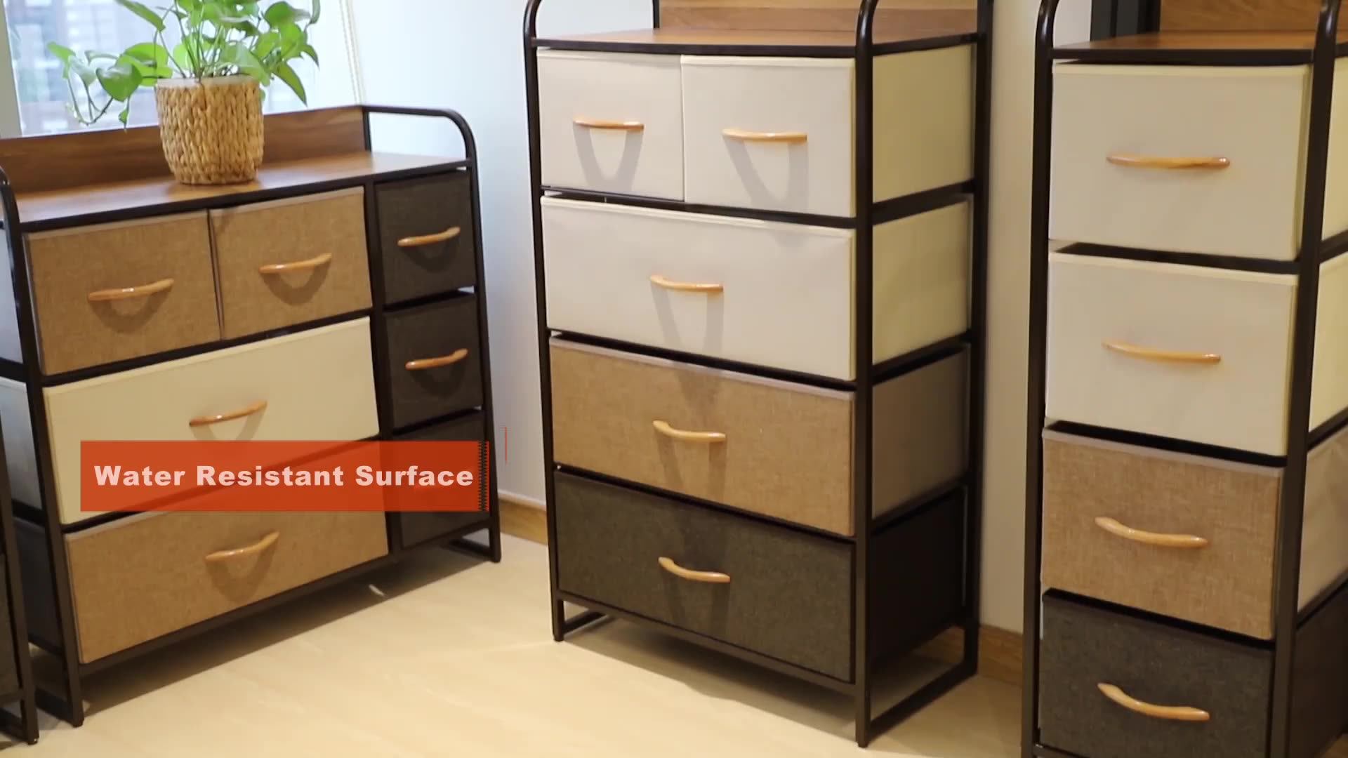 Fabric Drawer Dresser 5 Drawer Wide Storage Dresser Closet Storage