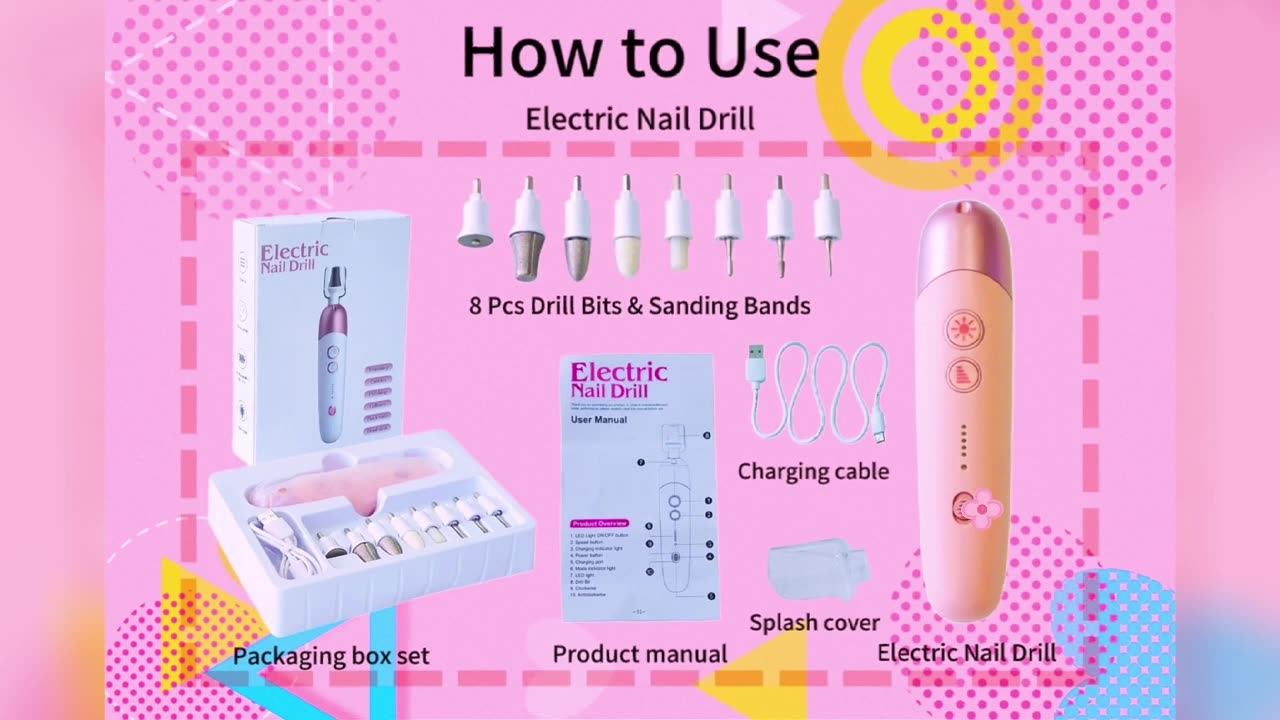 Wholesale Acrylic Nails Gel Polishing Shape Tools Usb Manicure Pedicure