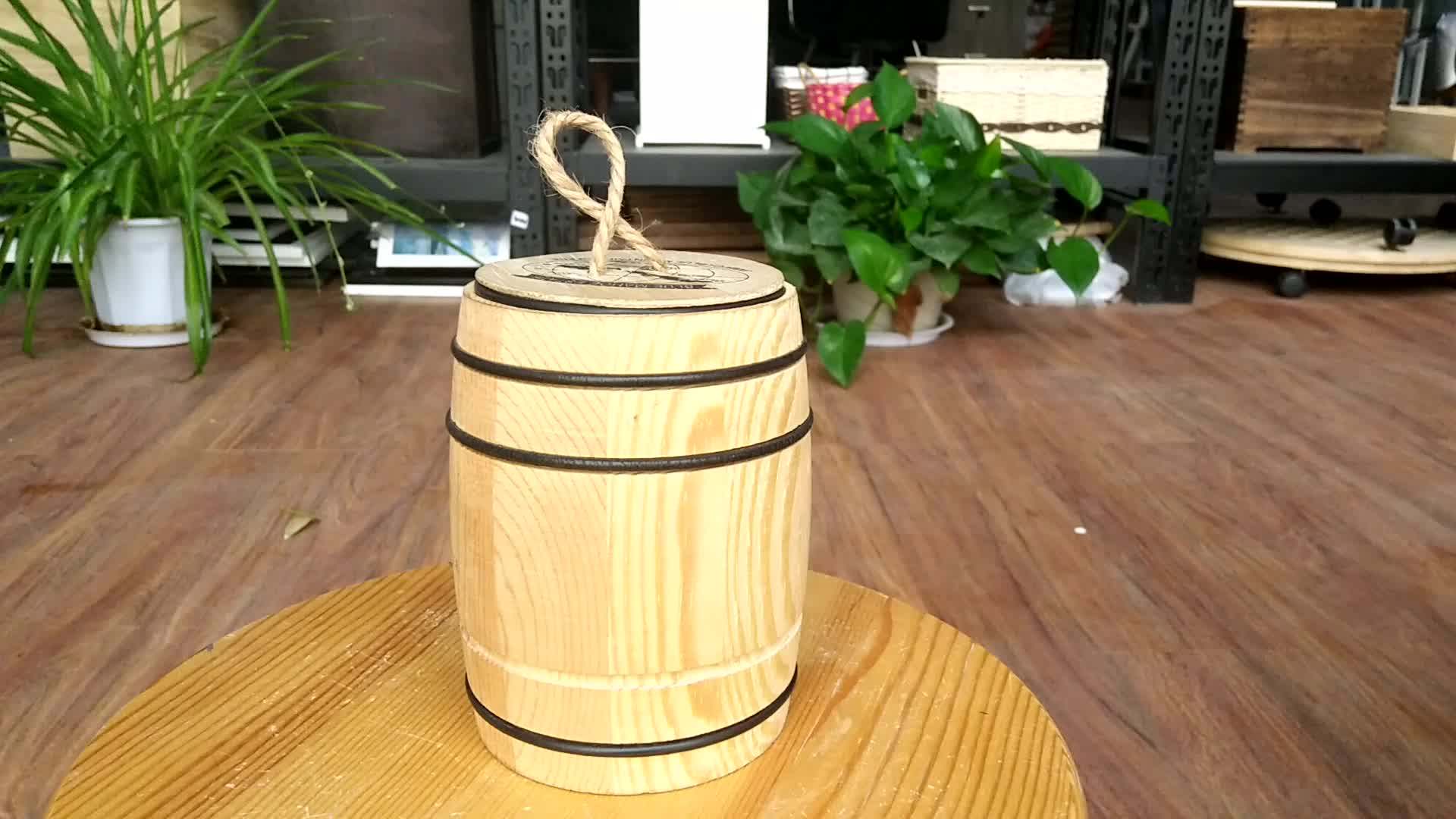Mini Custommade Food Storage Handmade Wooden Coffee Bean Barrel Buy