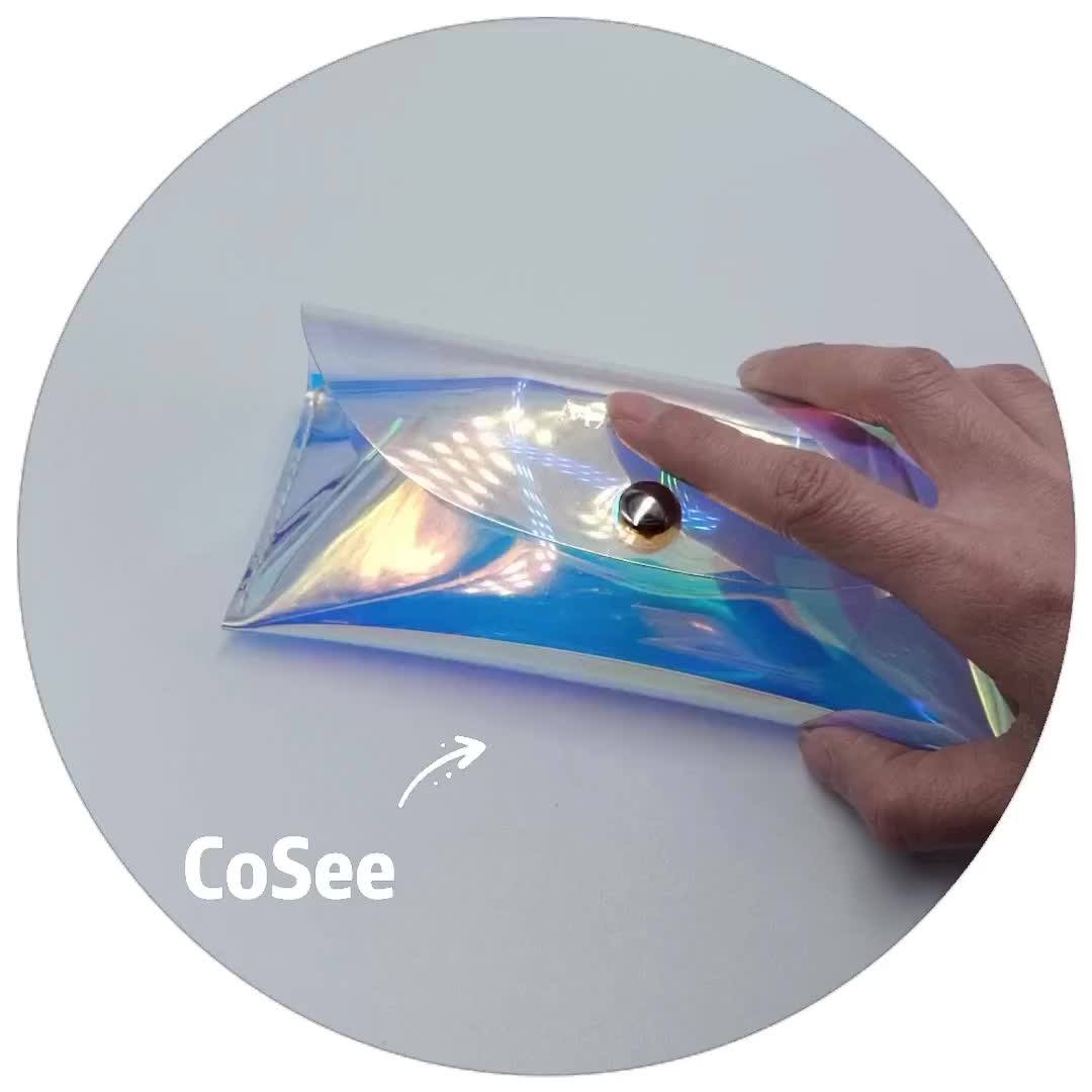 Cosee Rainbow Shiny Clear Transparent Pvc Sunglasses Case For Travel