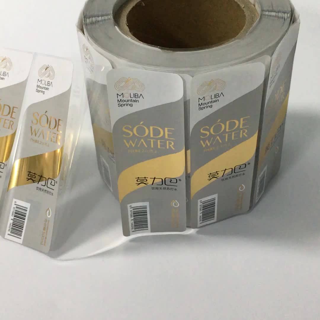 Hot Stamping Gold Foil Waterproof Stickers Drinking Mineral Water