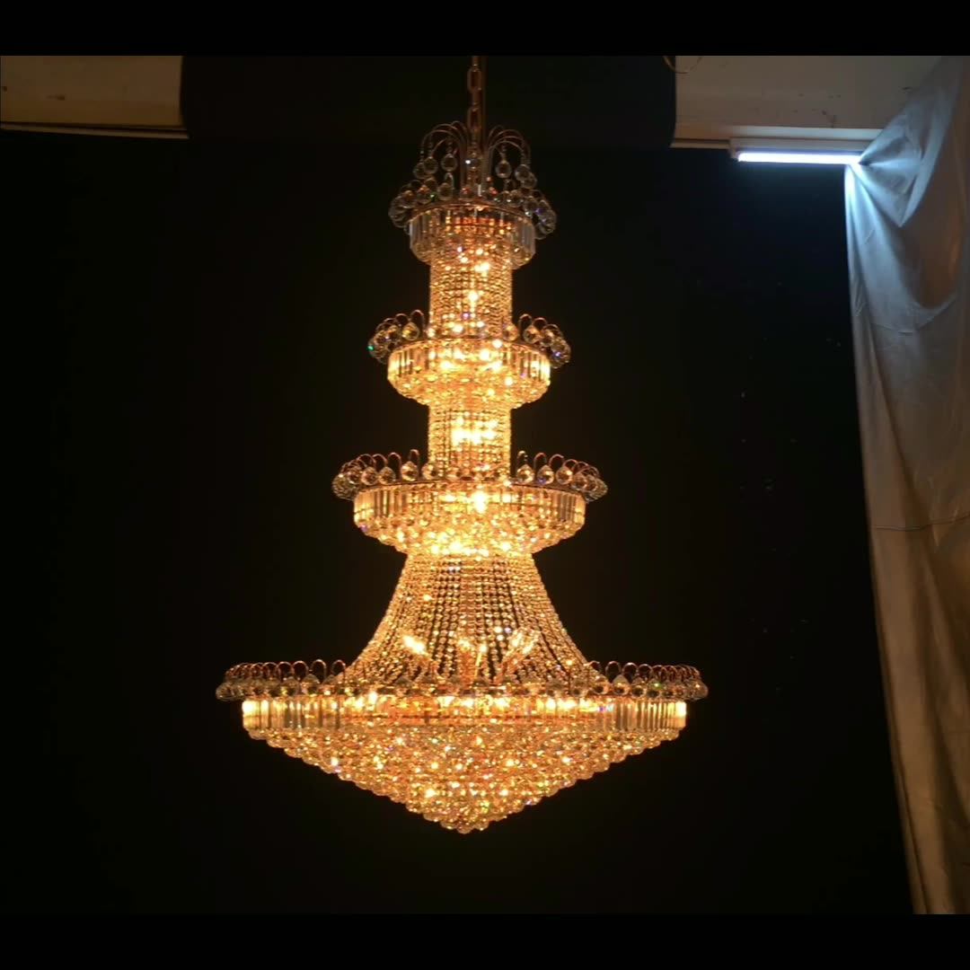 Big Size Lustre Crystal Chandelier Hotel Luxury Lobby Decoration