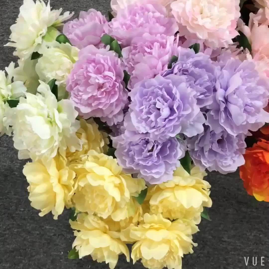2019 New Real Touch Peony Artificial Flowers 7 Heads Peony Silk Flower