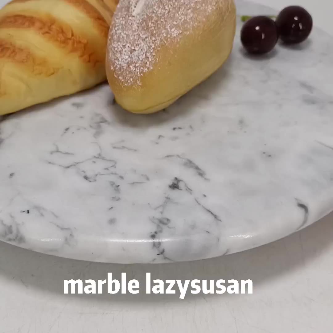 New Design High Quality Marble Tray Beautiful Turntable Stone Lazy