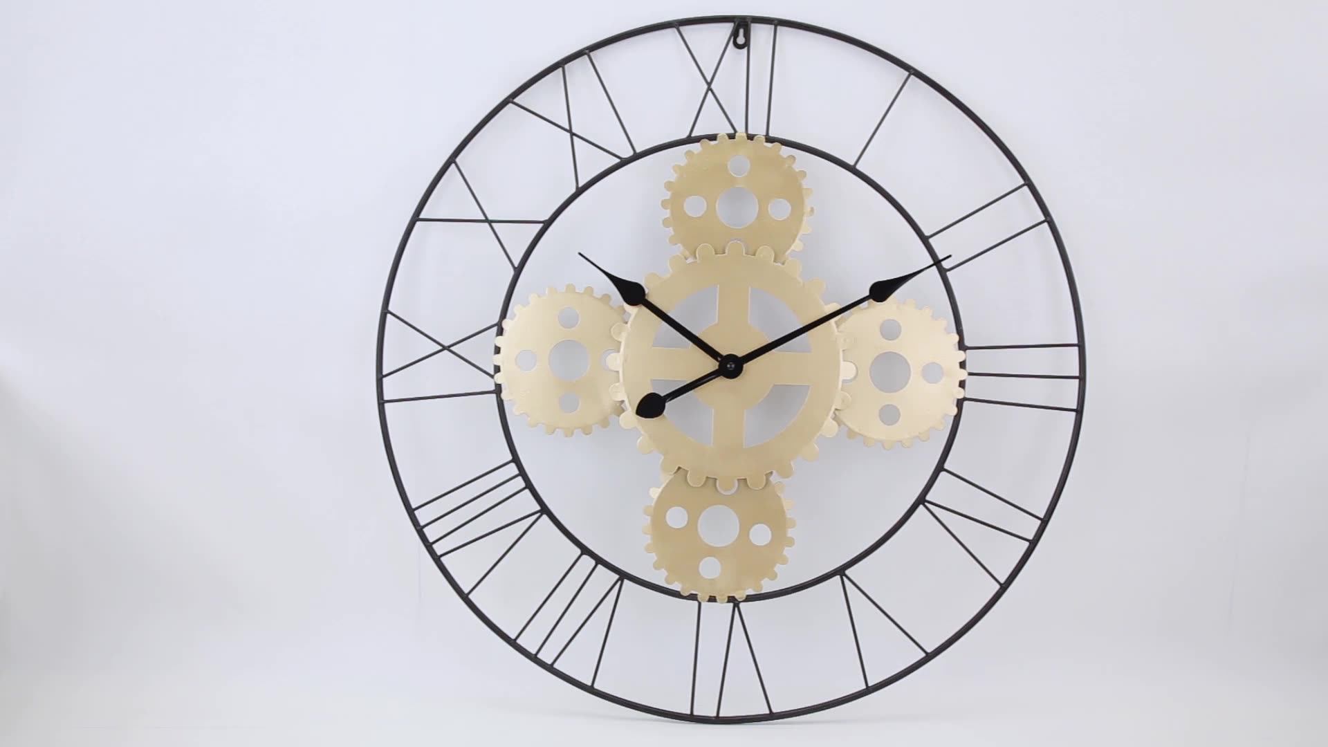 Factory Cheap Sale Big Oversized Black Battery Operated Metal Wall Clock With Wood Framed Buy