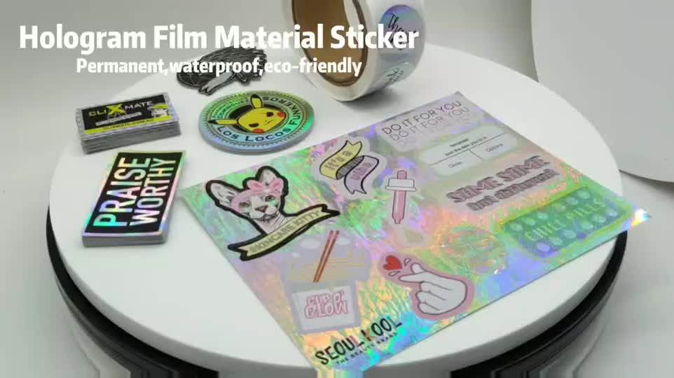 Custom Print Cheap Foil Hologram Hat Label Sticker Holographic Hats