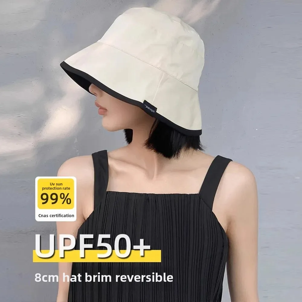 Double-sided fisherman hat for women in summer outdoor small border…