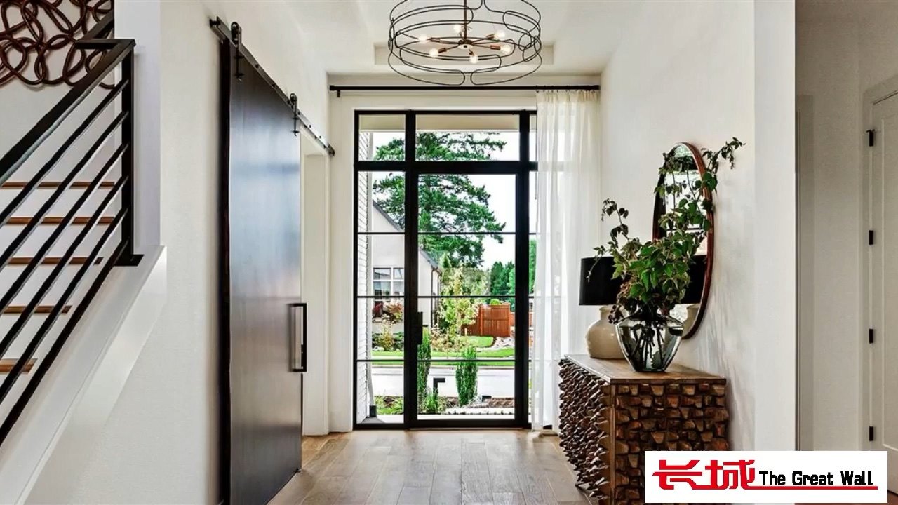 Rustic Style Black Steel Frame Loft Barn Door With Sliding Hardware