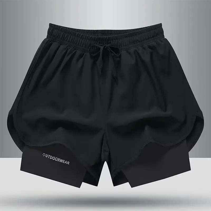 Sports shorts, trousers for gym, set for training, basketball protective underware for leisure, American style, for running