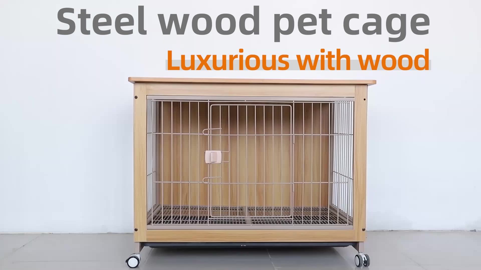 Custom High Quality Kennel Indoor Household Pet Cage Breathable Wooden