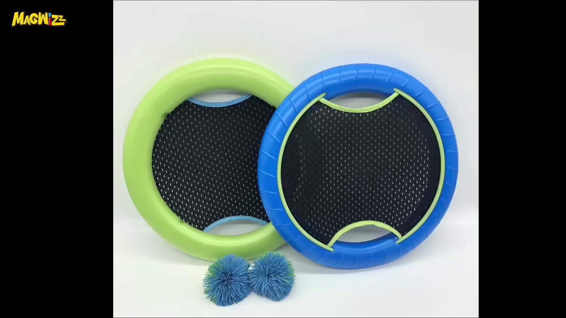 Educational Toy 2 Hand Trampoline Paddles Beach Paddle Ball Game Set
