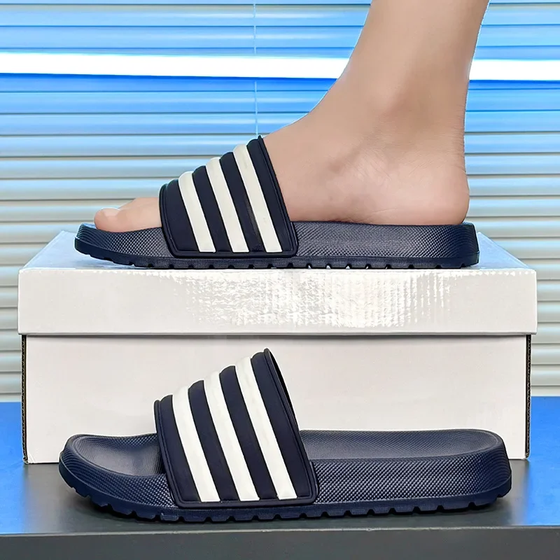 Three Bar Summer Korean Style Casual Home Sandals and Slippers Student Trendy Slippers Men's plus size Beach Shoes