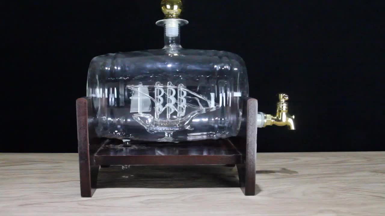 Bourbon Barrel Liquor Decanter For Alcohol Vodka Bourbon Rum Wine