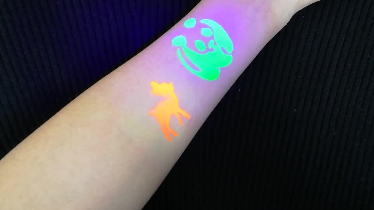 Uv Glow Blacklight Face And Body Paint 10ml Set Of 6 Tubes Neon